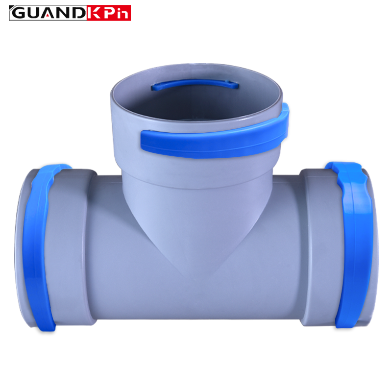 HDPE Fresh Air Pipe Quick Connect Tee Joint Ventilation Pipe Three-way Fitting