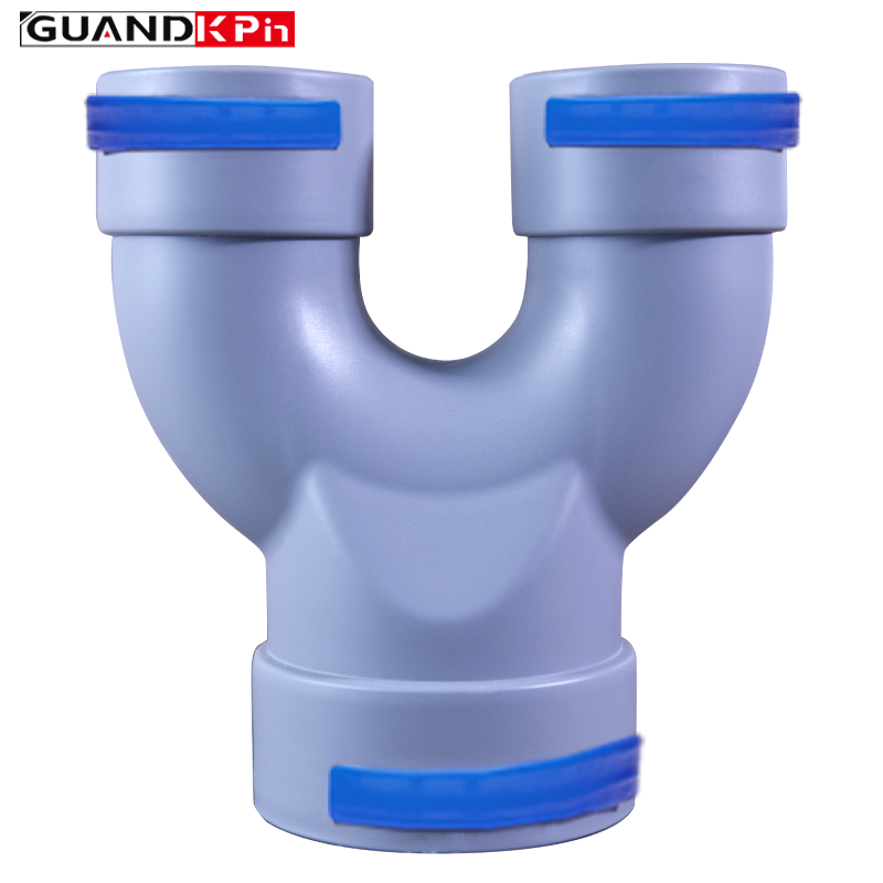 HDPE Fresh Air Pipe Quick Connect U-Type Y Branch Fitting Ventilation Wye Connector