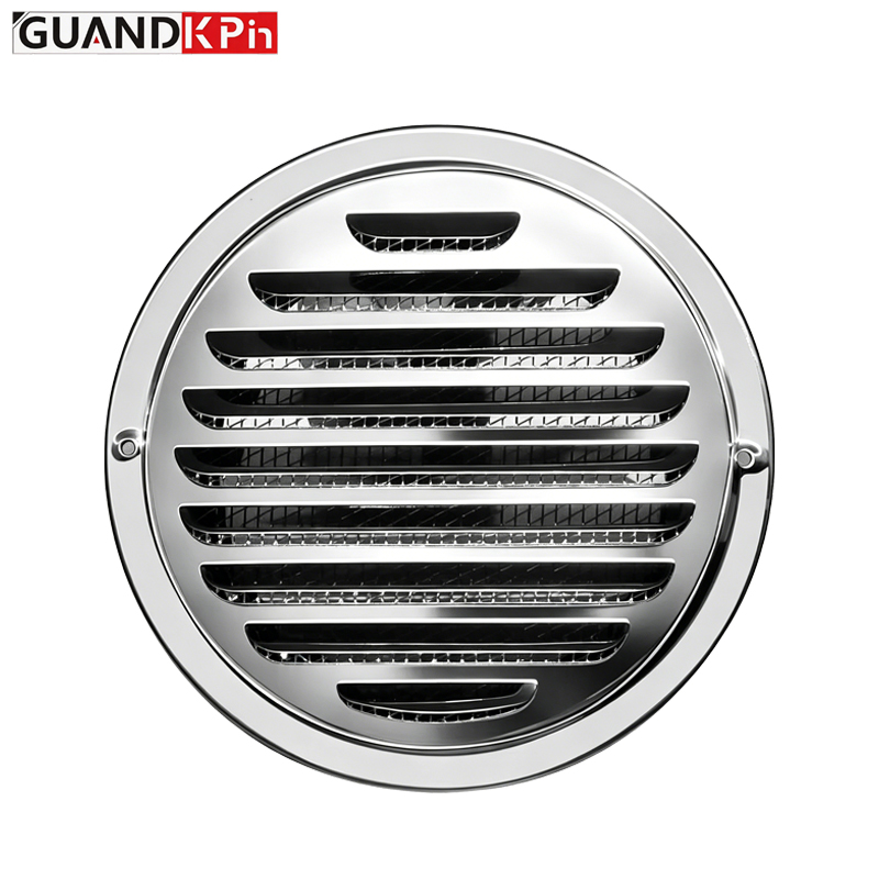 Stainless Steel Flat Wall Vent Cap With Insect Mesh, Round Flat Air Outlet Grille for Fresh Air System