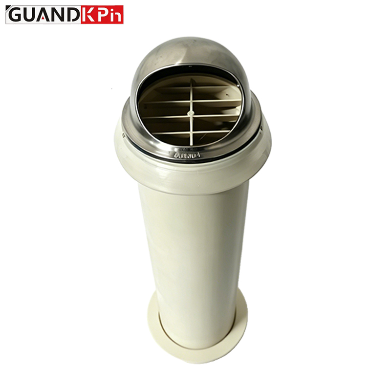 Wall‑through Air Vent Cap, Stainless Steel Head with PVC Pipe Body