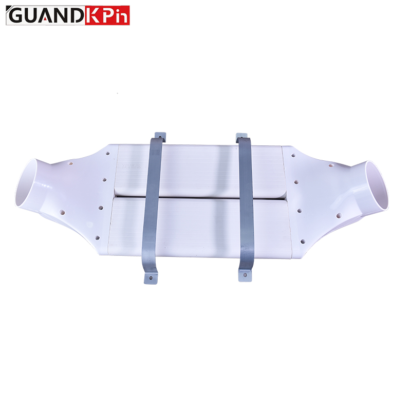 PVC Over-Beam Fresh Air Duct Connector, Dual-Channel Beam Crossing Adapter for Residential Ventilation System