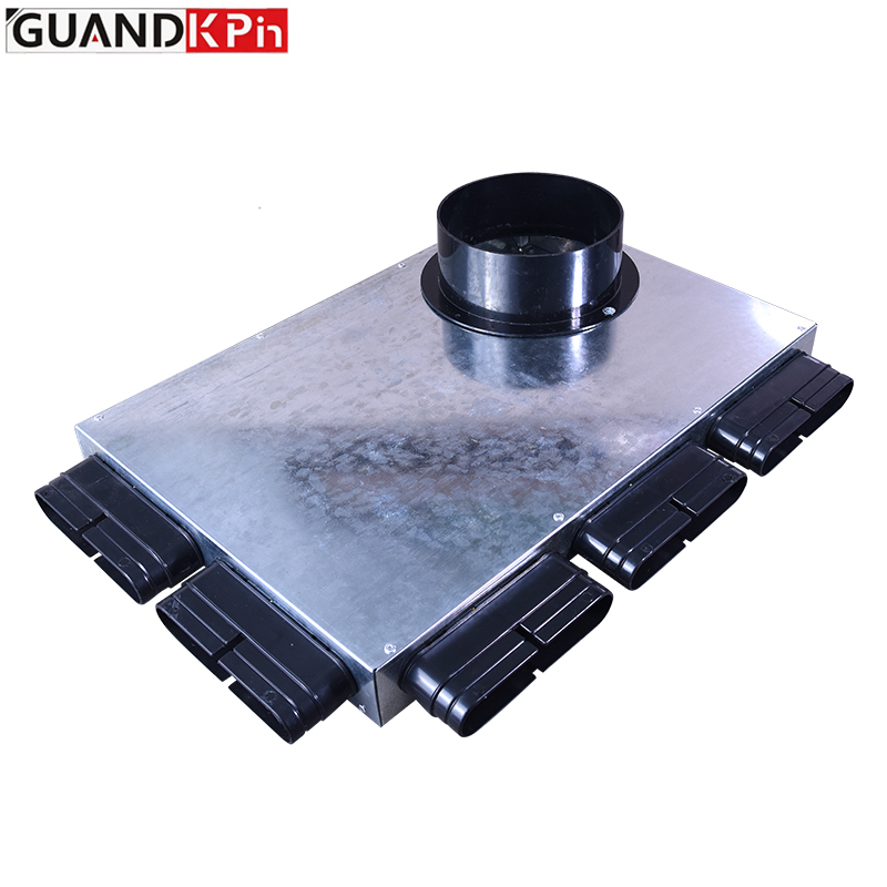Metal Air Distribution Box, Galvanized Steel Pressure-Resistant Air Distributor Manifold 1 In 4/5/6 Way for Underfloor Fresh Air Ventilation HVAC System