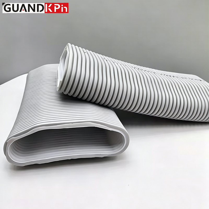 Shield-Shaped HDPE Flat Corrugated Duct, Double-Layer Antibacterial Underfloor Fresh Air Ventilation Pipe for HVAC Ventilation System