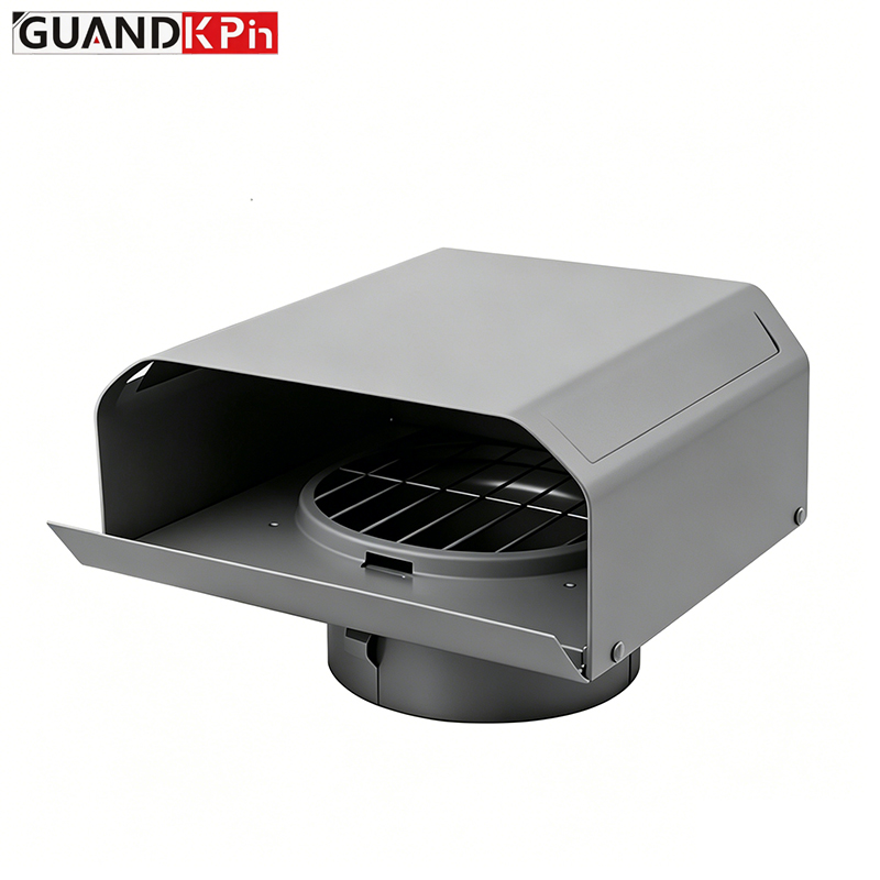 Square Stainless Steel External Wall Wind Cap, Rainproof & Insect-proof Outdoor Vent Hood with Louver for Fresh Air HVAC Exhaust System