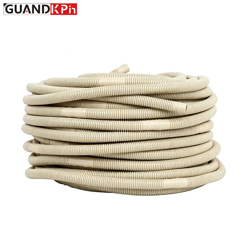 Double-Layer Thickened PE Air Conditioner Condensate Drain Hose, UV-Resistant Corrugated AC Drainage Pipe 14mm for HVAC Air Conditioning Units